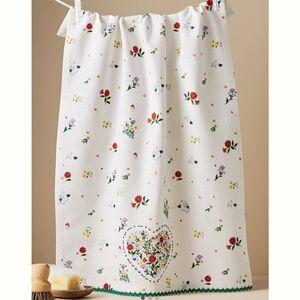 Anthropologie Mom Towel with Floral Heart Design